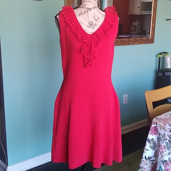 Vintage Dresses & Skirts - 🌈🛴Spring Vintage 60s Mod Scooter Knit Dress Red